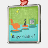 Retro Space Age Kitty Christmas Ornament (Links)