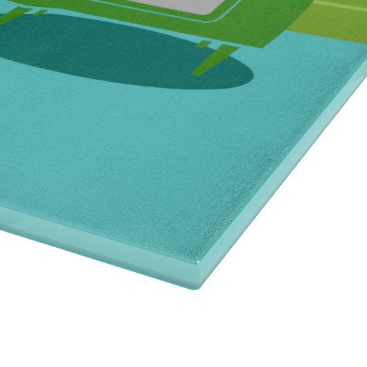 Retro Space Age Kitty Cutting Board Schneidebrett (Ecke)