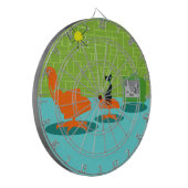 Retro Space Age Kitty Dartboard Dartscheibe (Vorderseite Links)