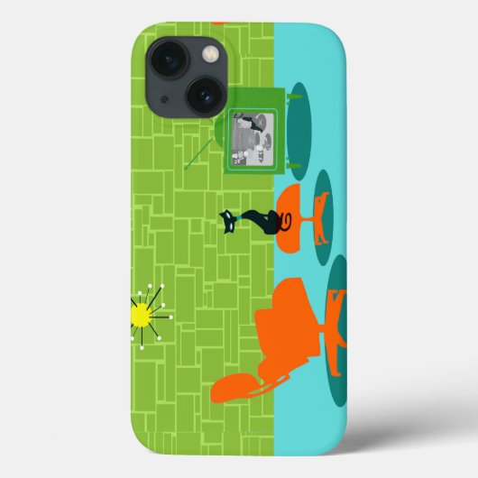 Retro Space Age Kitty iPhone 6 Hülle (Rückseite)