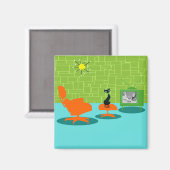 Retro Space Age Kitty Magnet (Vorderseite/Rückseite)