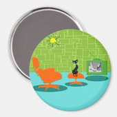 Retro Space Age Kitty Magnet (Vorderseite/Rückseite)
