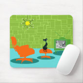 Retro Space Age Kitty-Mauspad Mousepad (Mit Mouse)