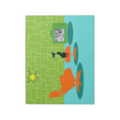 Retro Space Age Kitty Notepad Notizblock (Rotiert)