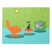 Retro Space Age Kitty Notepad Notizblock (Vorderseite)