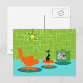 Retro Space Age Kitty Postkarte (Vorne/Hinten)