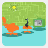 Retro Space Age Kitty Stickers (Vorderseite)
