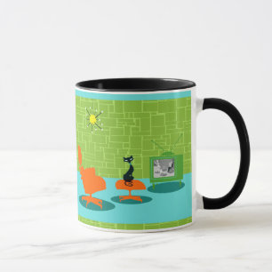Retro Space Age Kitty Tasse