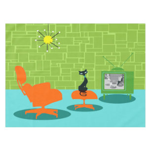Retro Space Age Kitty Tischdecke