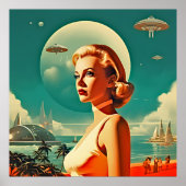 Retro Space Age Miami Poster (Vorne)