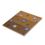 Retro Space Age Planets Stars Brown Fliese (Seite)