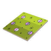 Retro Space Age Planets Stars Chartreuse Fliese (Seite)