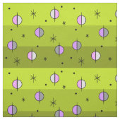 Retro Space Age Planets Stars Chartreuse Stoff (Muster)
