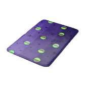 Retro Space Age Planets Stars Indigo Badematte (Schrägansicht)
