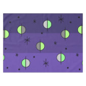 Retro Space Age Planets Stars Indigo Tischdecke (Vorderseite (Horizontal))