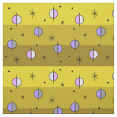 Retro Space Age Planets Stars Ocker Gelb Stoff (Muster)
