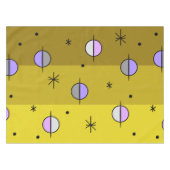 Retro Space Age Planets Stars Ocker Gelb Tischdecke (Vorderseite (Horizontal))