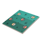 Retro Space Age Planets Stars Türkis Fliese (Seite)