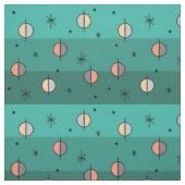 Retro Space Age Planets Stars Türkis Stoff (Muster)