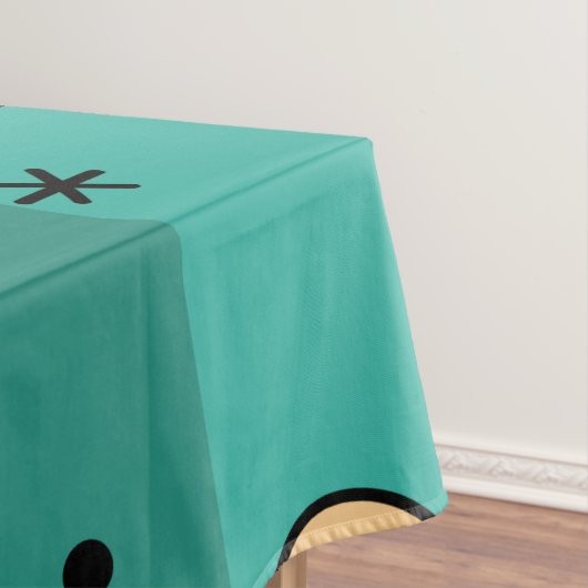 Retro Space Age Planets Stars Türkis Tischdecke (Beispiel)