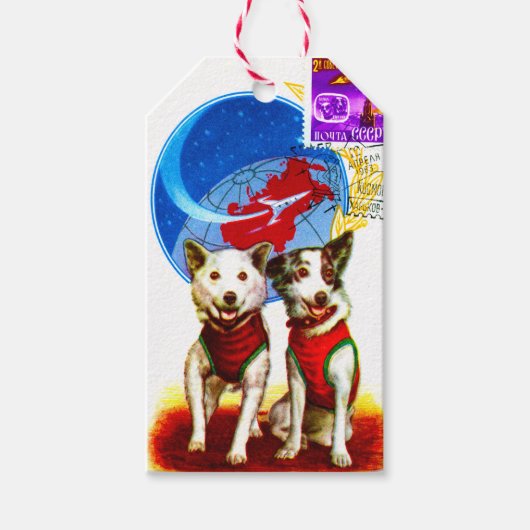 RETRO SPACE AGE (VINTAGE ASTRONAUT HUNDE) GESCHENKANHÄNGER (Vorderseite)