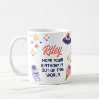 Retro Space als Geburtstag individuell anpassbar Kaffeetasse
