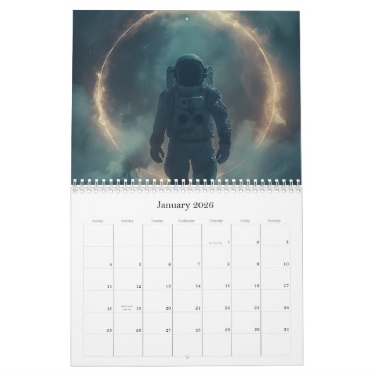 Retro Space Art Kalender 2025 (Jan 2026)
