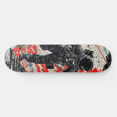 Retro Space Astronaut Lino Cut Skateboard (Horizontal)