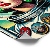 Retro Space Astronauts Poster (Ecke)