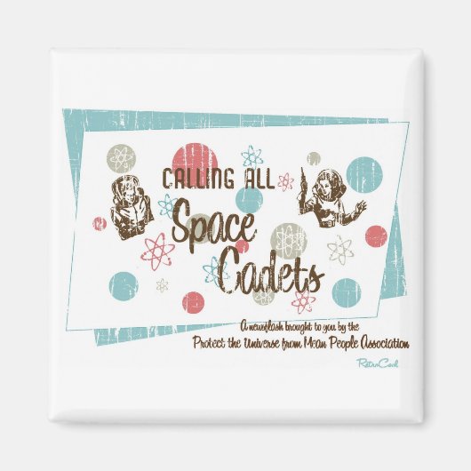 Retro 'Space Cadets' Magnet (Vorne)