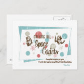 Retro 'Space Cadets' Postkarte (Vorne/Hinten)