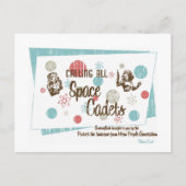 Retro 'Space Cadets' Postkarte (Vorderseite)