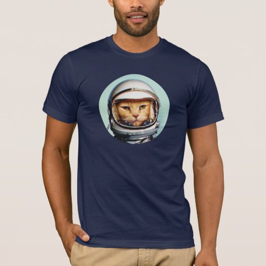 Retro Space Cat T-Shirt (Vorderseite)
