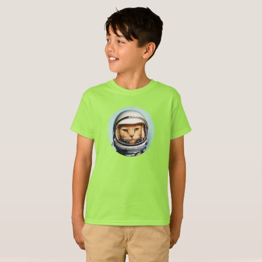 Retro Space Cat T - Shirt (Vorne ganz)
