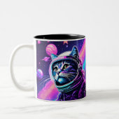 Retro Space Cat Tasse - Vaporwave Galaxy Kitty Cof (Links)