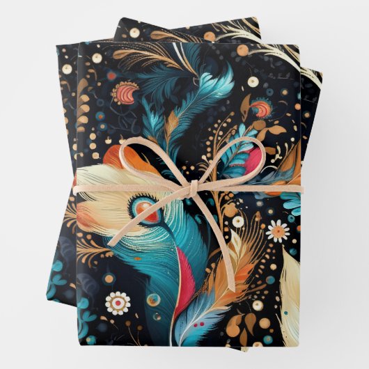 Retro Space Exploration Galaxy Geschenkpapier Set (Beispiel)