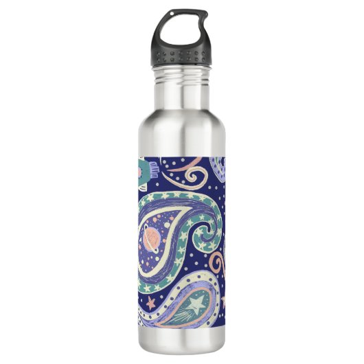 Retro Space Galaxy Design Edelstahlflasche (Vorderseite)