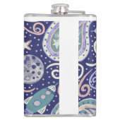 Retro Space Galaxy Design Flachmann (Rückseite)