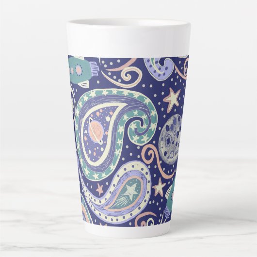 Retro Space Galaxy Design Milchtasse (Vorderseite)