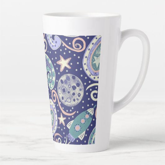 Retro Space Galaxy Design Milchtasse (Rechts)