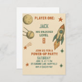 Retro Space Gamer - Einladung zum Geburtstag - für (Vorne/Hinten)