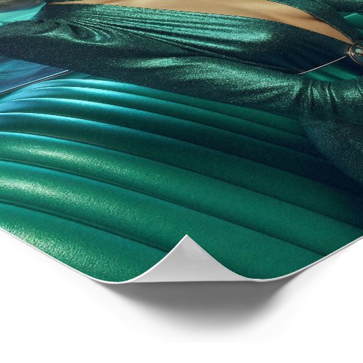 Retro Space Girl Poster (Ecke)