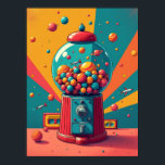 Retro Space Gumball Machine : Pop Art Poster<br><div class="desc">Im Herzen dieses lebendigen Kunstwerks liegt die kosmische Gumball-Maschine, ein Portal zu einer Welt, in der Retro-Nostalgie mit den Wunder des Universums kollidiert. Das ist nicht nur eine Spielmaschine, sondern eine fantastische Kunstskulptur aus dem Pop, die sich als ein würzigfarbenes Sonnensystem neu vorstellt. Im Inneren des schlanken, futuristischen Globus schweben...</div>