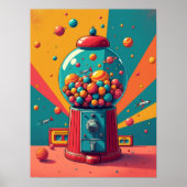 Retro Space Gumball Machine : Pop Art Poster (Vorne)