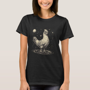 Retro Space Huhn für futuristische und landwirtsch T-Shirt