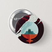 Retro Space Poster Cassini Mission to Saturn Button (Vorne & Hinten)