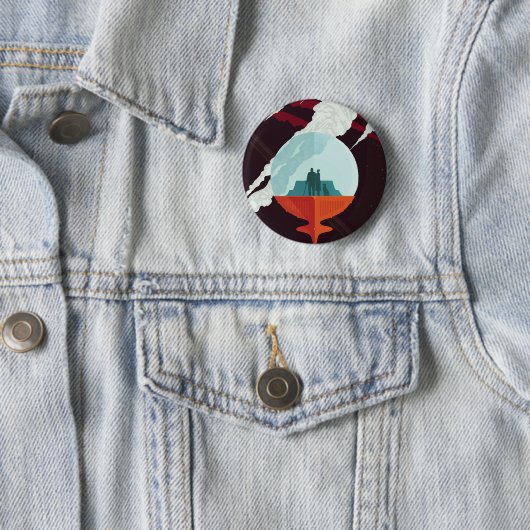 Retro Space Poster Cassini Mission to Saturn Button (Beispiel)