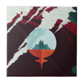 Retro Space Poster Cassini Mission to Saturn Fliese (Vorderseite)