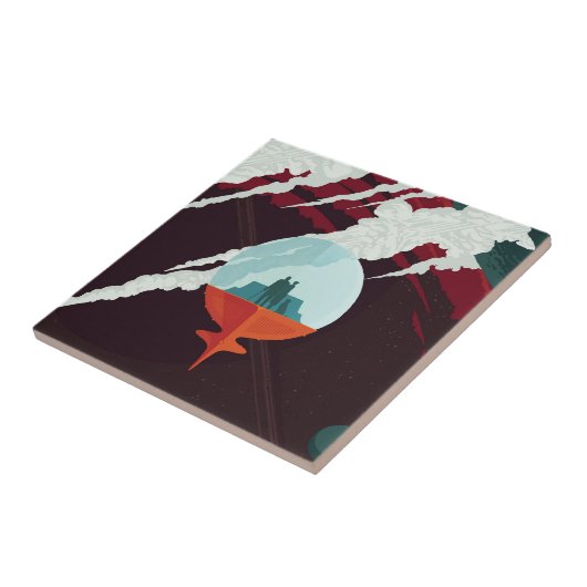 Retro Space Poster Cassini Mission to Saturn Fliese (Seite)