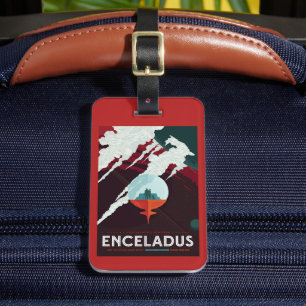 Retro Space Poster Cassini Mission to Saturn Gepäckanhänger